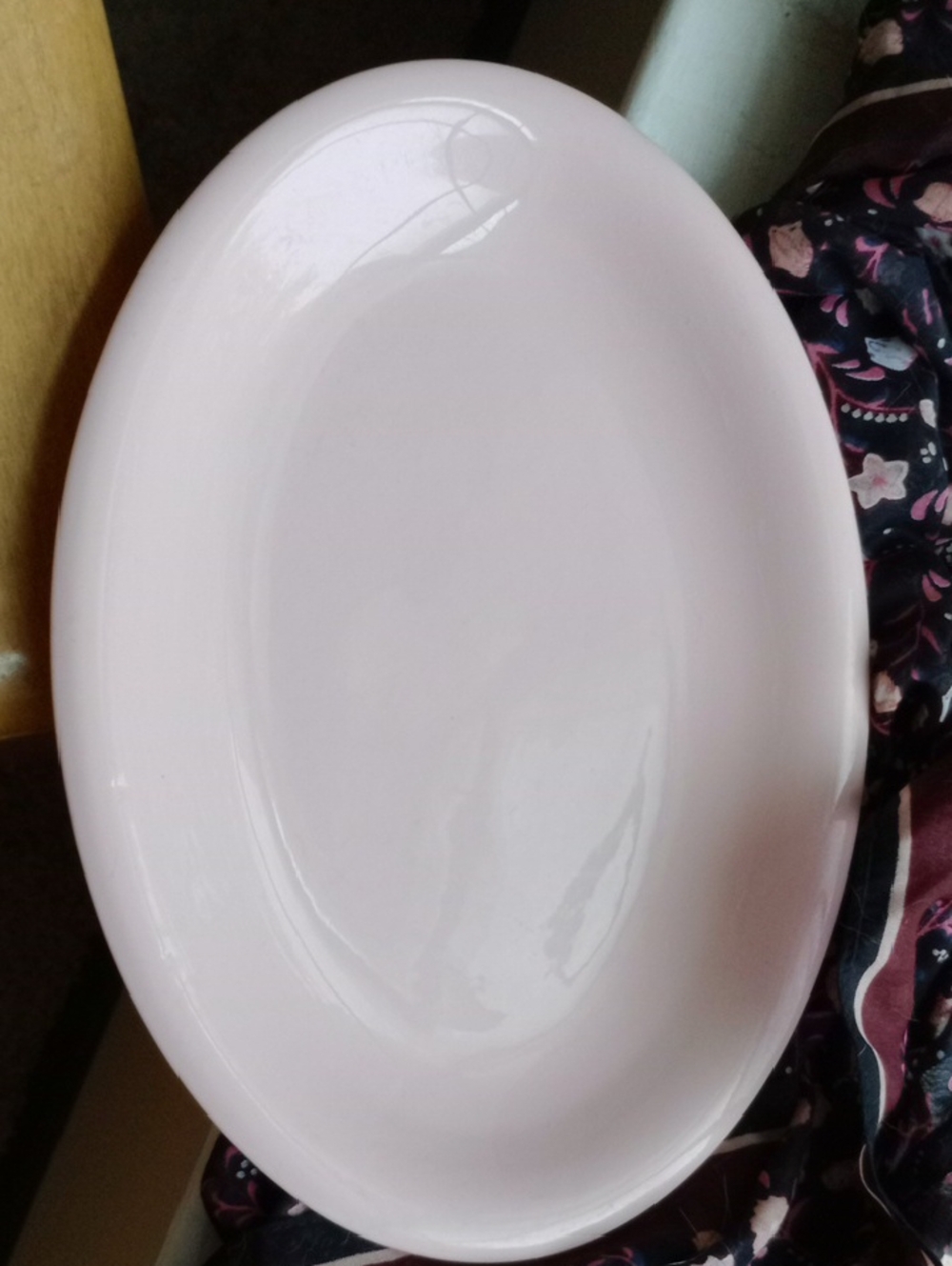 Pale Pink Ceramic Oval Serving Platter